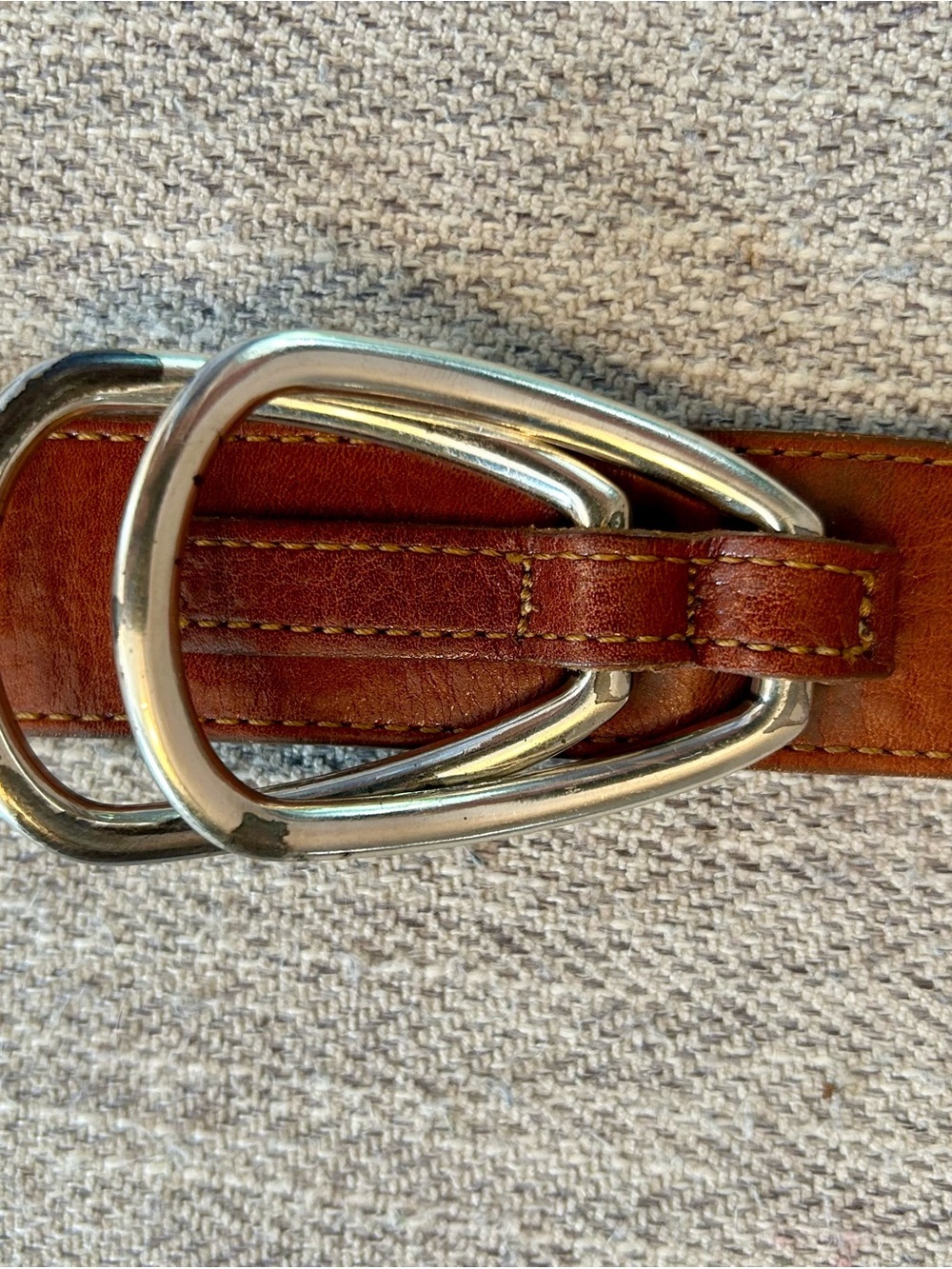 Brighton Women’s Vintage Brown Leather Belt with Silver Buckles - Picture 7 of 9